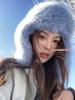 Blue imitation mink Lei Feng hat women's winter plush northern skiing cold and warm ear protection hat fleece thickened hat