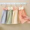 2pcs Ultra-Soft Microfiber Hand Towels - Hangable & Absorbent, Pastel Colors with Decorative Bow, Ideal for Kitchen & Bathroom Use, Hand Towels