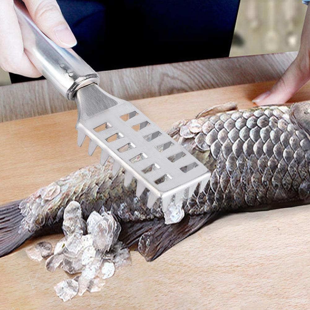 3Pcs Stainless Steel Fish Scraper Fish Scale Remover Scraping Removing Tool Kitchen Supplies
