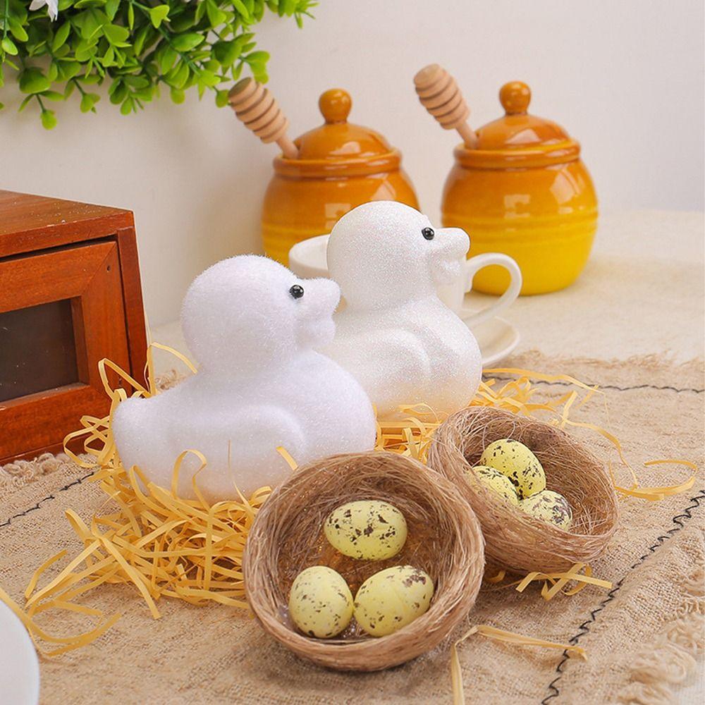 Foam Easter Duck Ornament Set DIY Crafts Simulation Egg Bird Nest Painted Egg Toy Party Favors