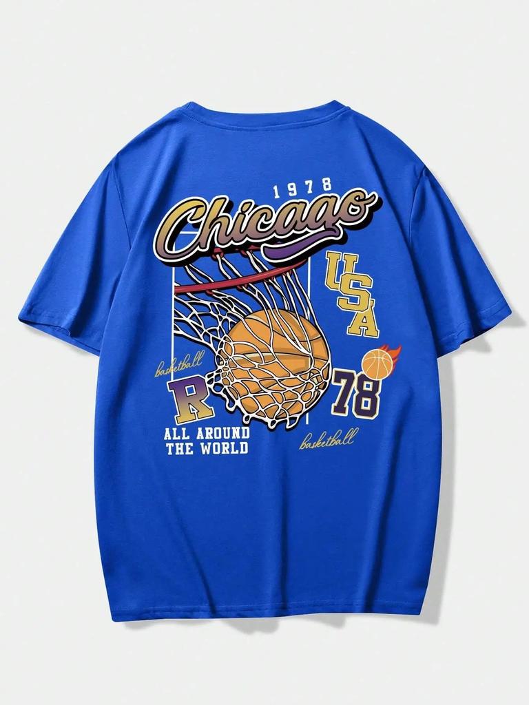 1978 Basketball Chicago All Around The World Male Tshirts Breathable Clothes High Quality Tee Shirt Hip Hop O-Neck Cotton Tshirt