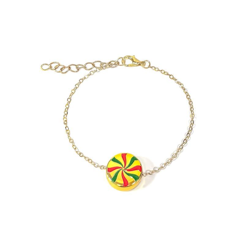 Christmas Candy Earrings Set With Bell Charms Matching Bracelet Women ABS Handmade Festive Jewelry