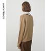 LANCY Women's Faux Two-Piece Wool Blend Stand-Collar Pullover Sweater