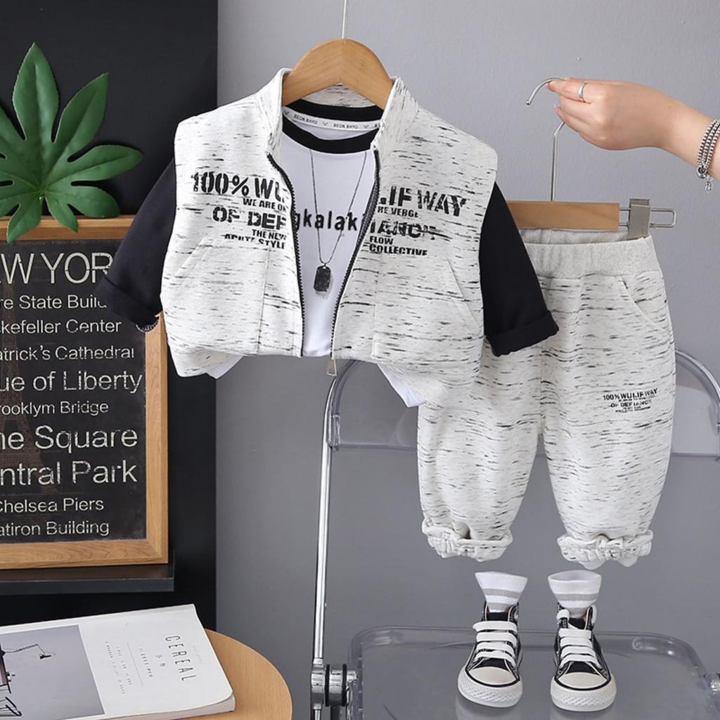 Kids Casual Long-Sleeve Set, Comfortable Daily Wear Outfits