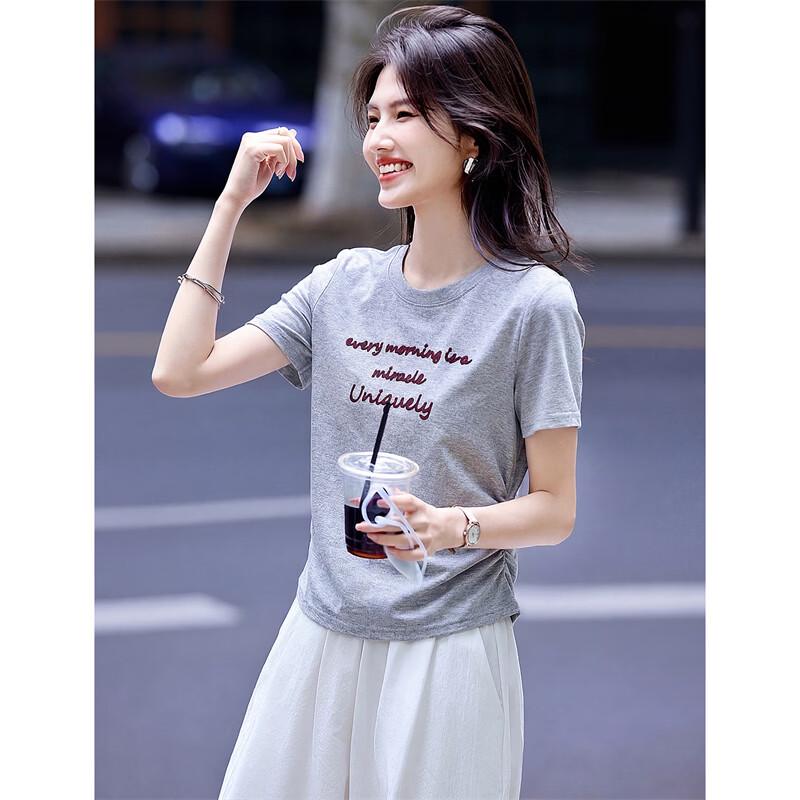 Xinfeiyu Women s Embroidered Summer T-shirt M
