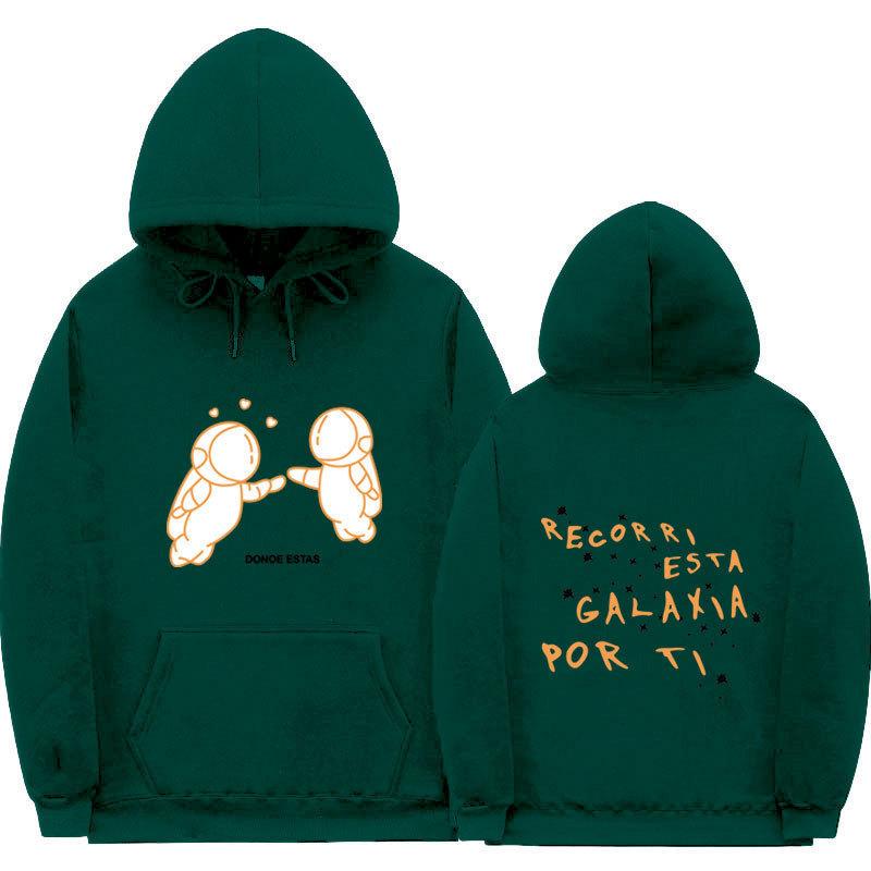 Außenhandel neue Mode Druck Doppel-Astronaut Kapuzenpullover Lockerer Pullover Freizeit Herren und Damen Freizeit Sportpullover