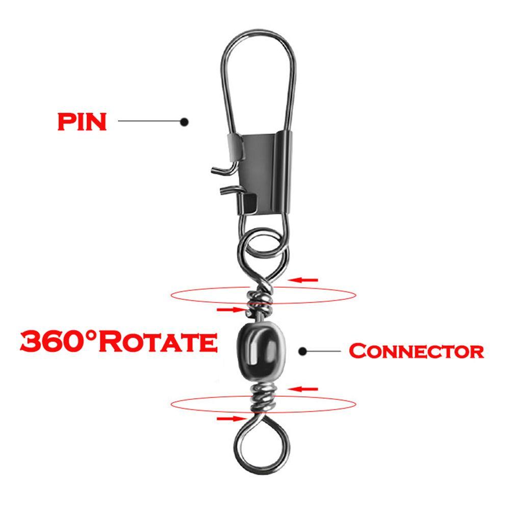 Fishing Tool Fishing Line Connector Pin Bearing Solid Rings Swivel Fishing Connector Barrel Rolling