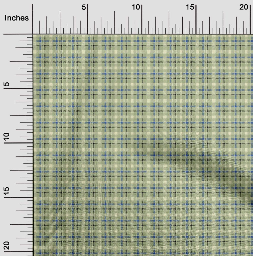 oneOone Cotton Flex Fabric Tartan Check Print Fabric By The Yard 40 Inch