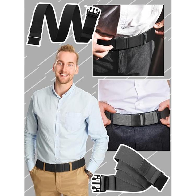 Adjustable Buckles Braided Belt Unisex Jeans Waistband Stretch Woven Belt for Outdoor Sports