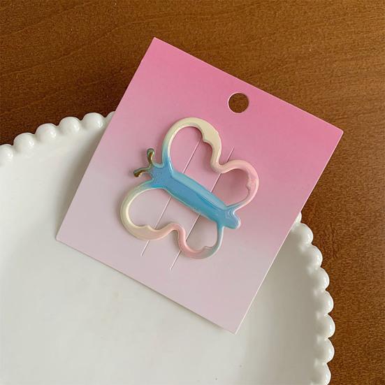 Hairpin Rounded Edges No Hair Damage Metal Clip Stable Grip Non-Slip Dreamy Gradient Butterfly Shape Portable Side Bangs Hair Clip
