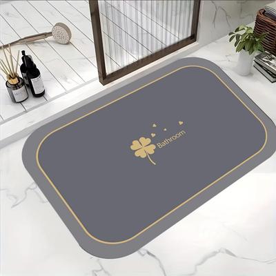 Tappetino da bagno con stampa diatomea, tappeti antiscivolo per il bagno, tappetino per il pavimento laterale della vasca da bagno, zerbino per la porta della doccia, zerbino in memory foam 3D