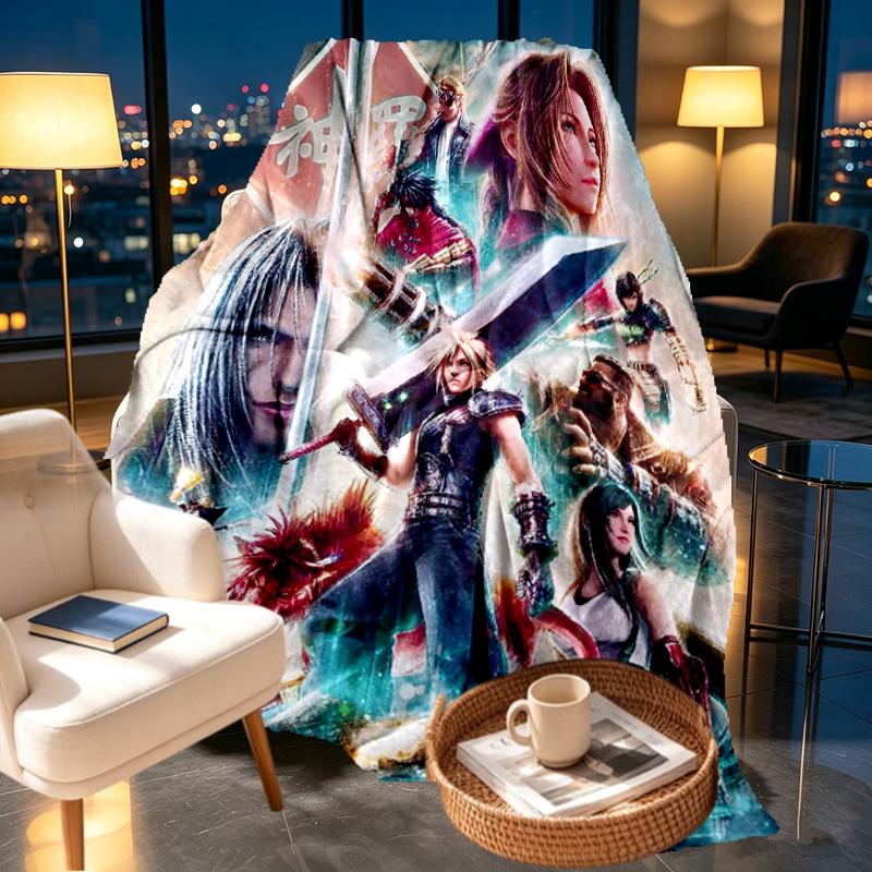 Final Fantasy Print Blanket - Soft & Comfortable, for Bedroom, Travel, Sofa, Home Decoration - Birthday Christmas Gift for Friend