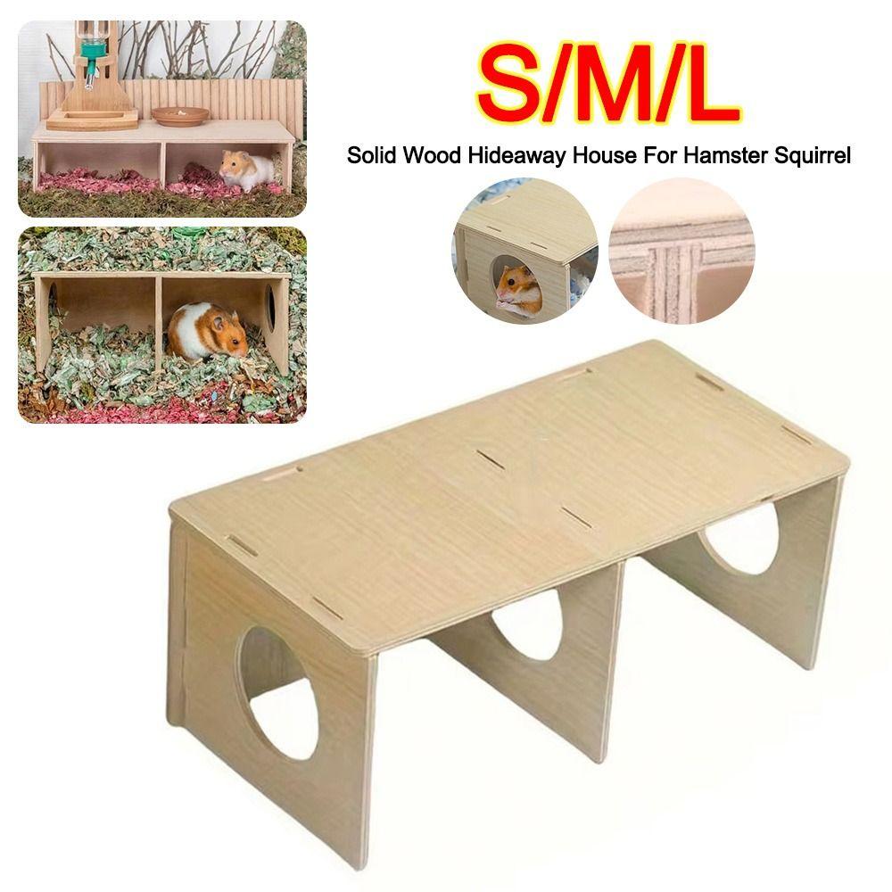 New S/M/L Hamster Hideout Solid Wood Cage Accessories Hamster Nest Small Pet Bedroom for Hamster Squirrel Small Pet