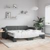 Vidaxl Sofa Rozsuwana Z Materacami, Ciemnoszara, 100X200 Cm, Tkanina