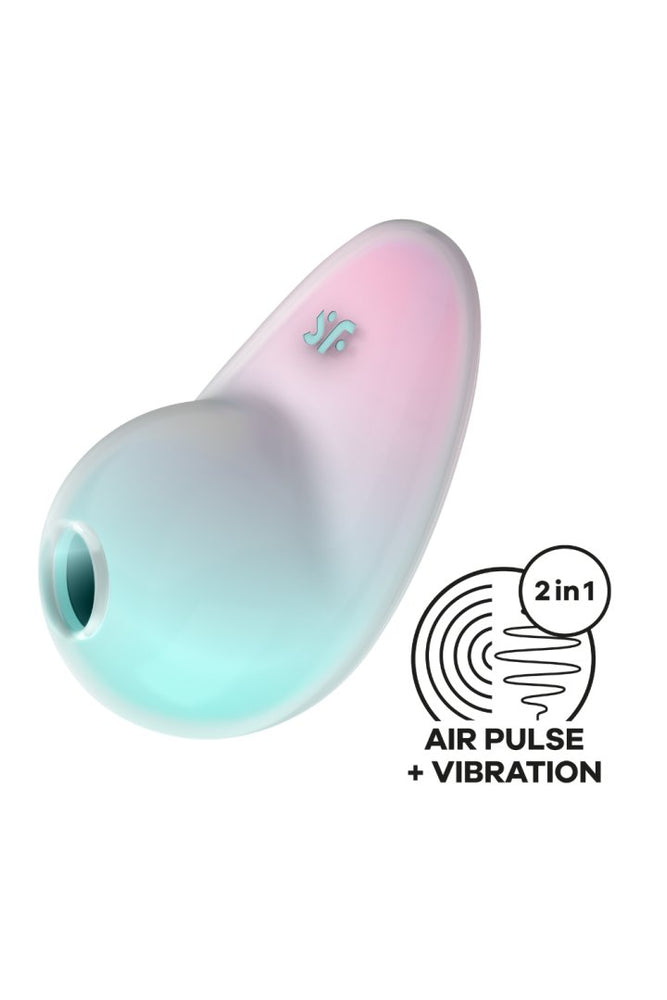 Stimulateur Clitoridien Par Onde De Pression Sans Contact Et Par Vibration Usb Vert Et Rose, Pixie Dust Satisfyer Cc597837