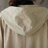 Spring Autumn Women Trench Coat Solid Color Loose Hooded Streetwear Literary Style Single Breasted Windbreaker Overcoat for Working