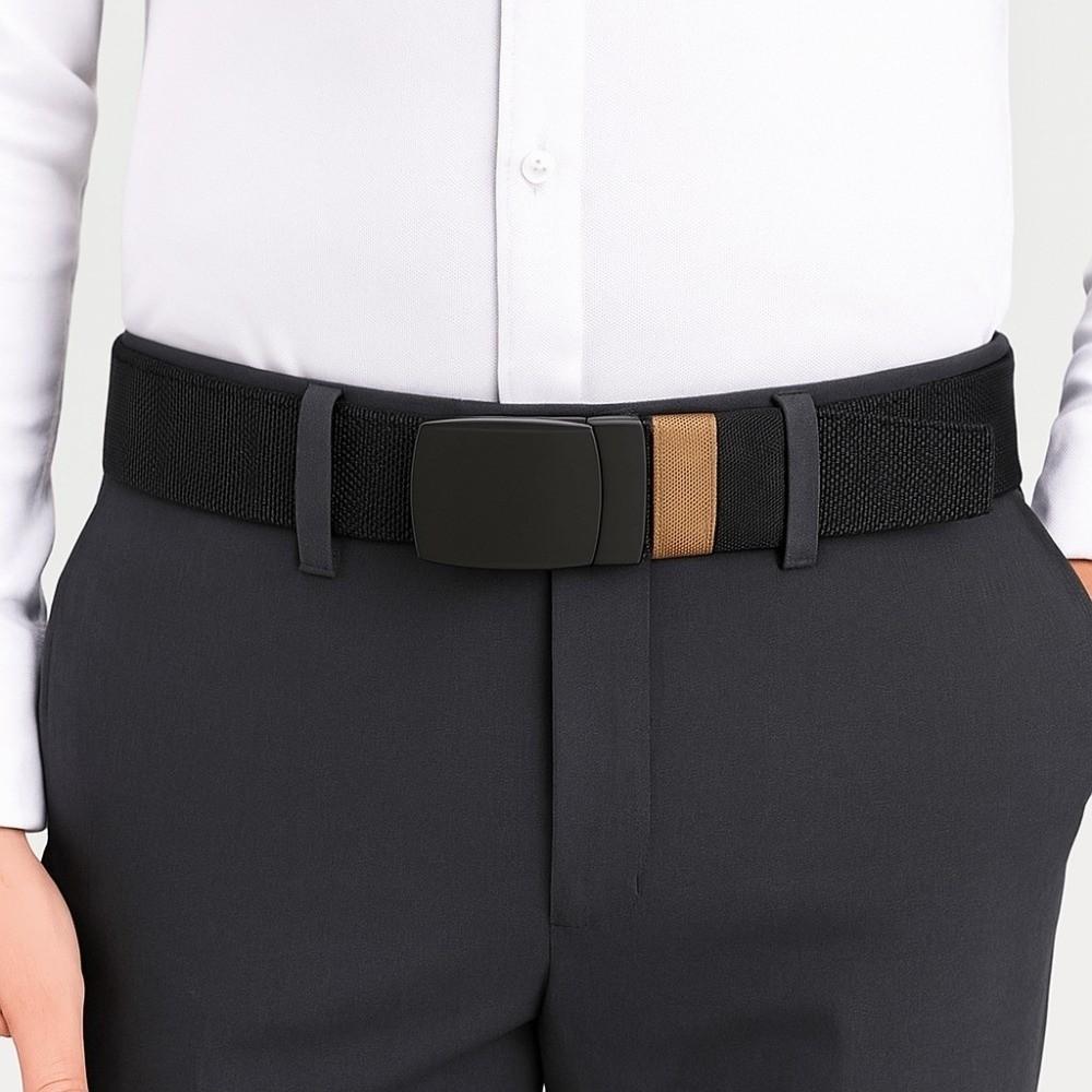 Rotating Double-sided Men Nylon Waist Belts Quick Release Belt Accessories Man Waistbands Trendy Alloy Buckle Korean Waist Strap