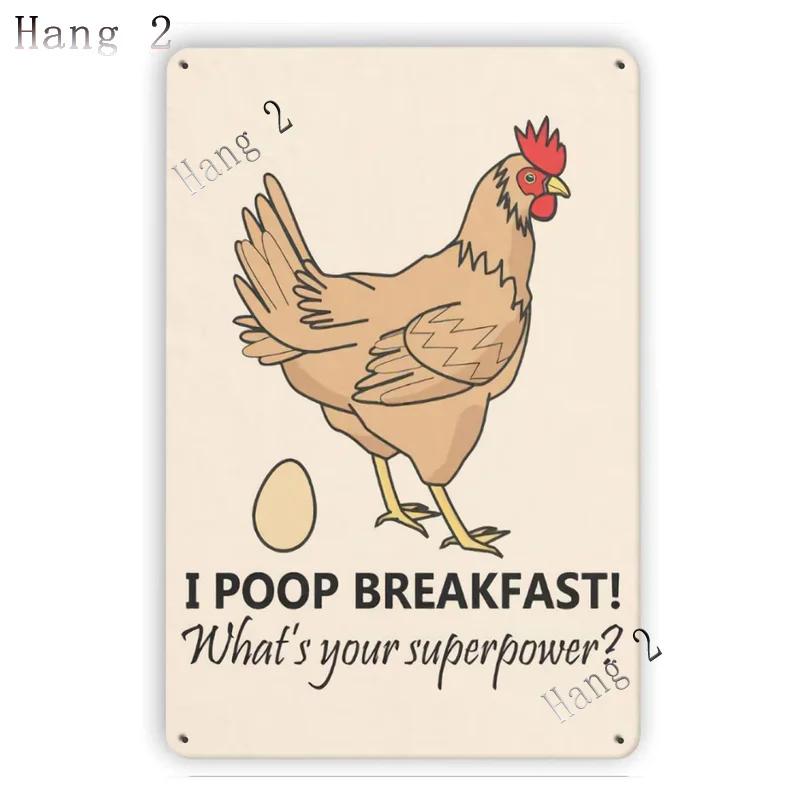 Смешной знак курятника, медленные куры играют, осторожно, винтажные предупреждающие знаки о курах, жестяные знаки для ворот фермерского дома, забора, стены 8x12 дюймов 20x30cm