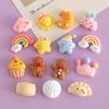 DIY Resin Food Toy Gingerbread Man & Mantou Crown Ornament for Phone Case & Cup Decoration