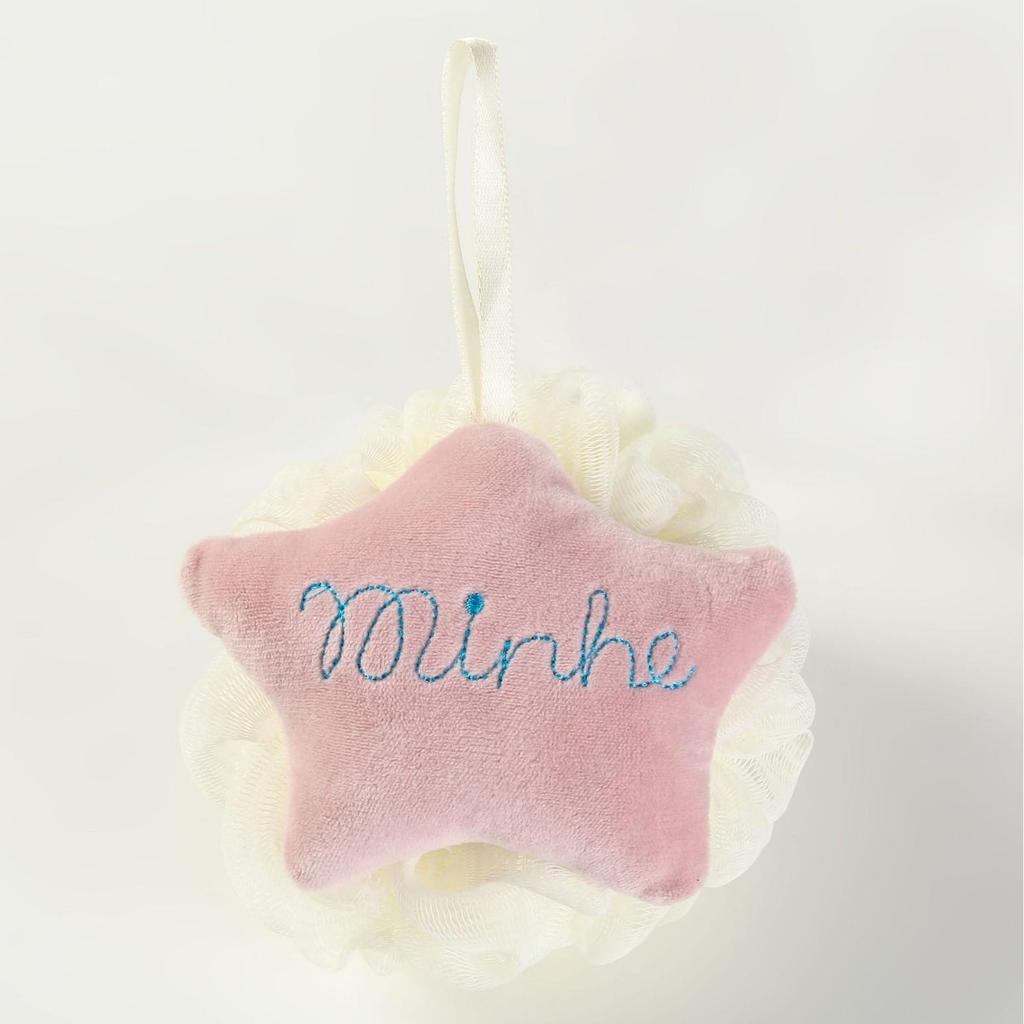 Adorable Ribbon Fruit Bath Scrubber: Large Anti-Scattering Shower Pouf for Back Scrubbing