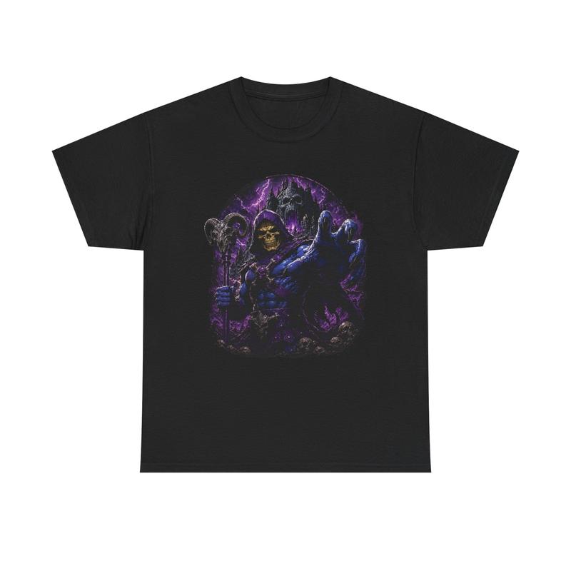 Skeletor Unisex T-Shirt| Dark Fantasy Magic, Purple Glowing Artwork XL