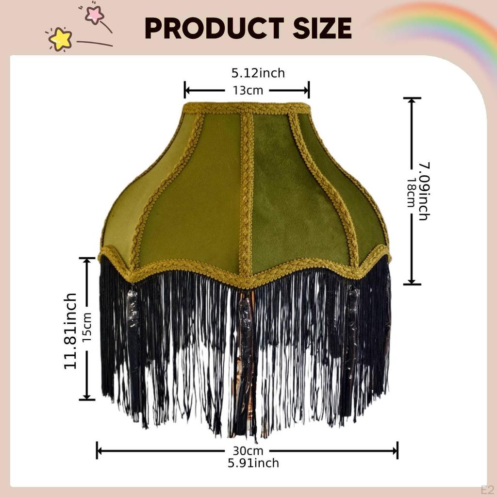 Lampshade, Elegant, Classic, Decorative And Retro, Adorned with Tassels, for Office, Bedside Table,
