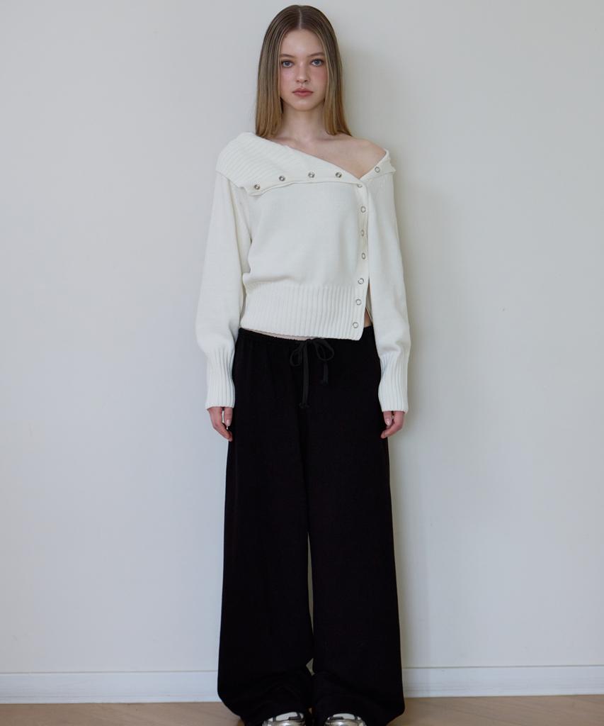 Rosefranz Fold Off Shoulder Knit [Ivory]