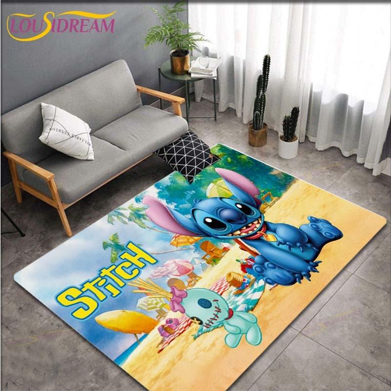 Anime Stitch Pattern Carpets Living Room Anti-Skid Area Rug Kids Bedroom Mats Yoga Mat Large Carpet Decor