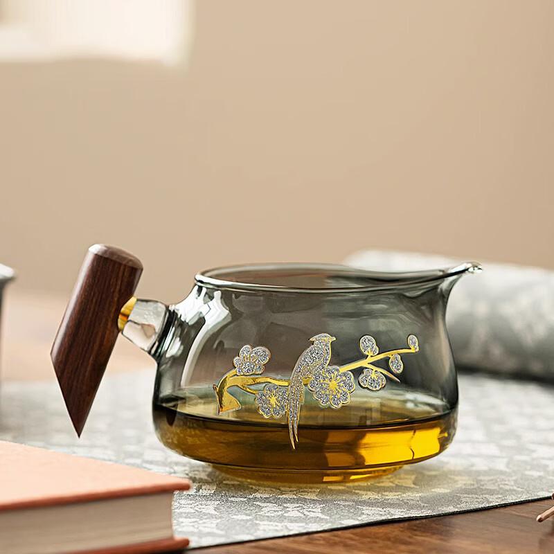 High Borosilicate Glass Fairness Cup with Wooden Handle