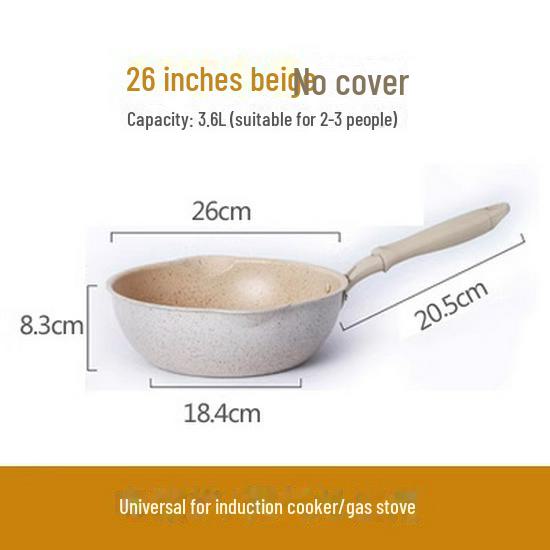 Maifan Stone Non-Stick Frying Pan: Volcanic Rock, Induction & Gas Compatible, Heightened Design, Small Household Cookware.
