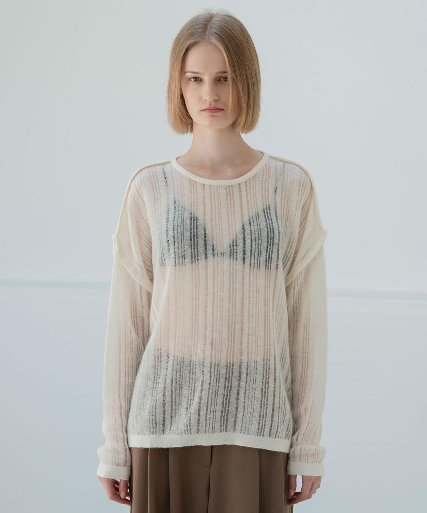 Mosyupamosyu Mohair See-Through Knit [Ivory]