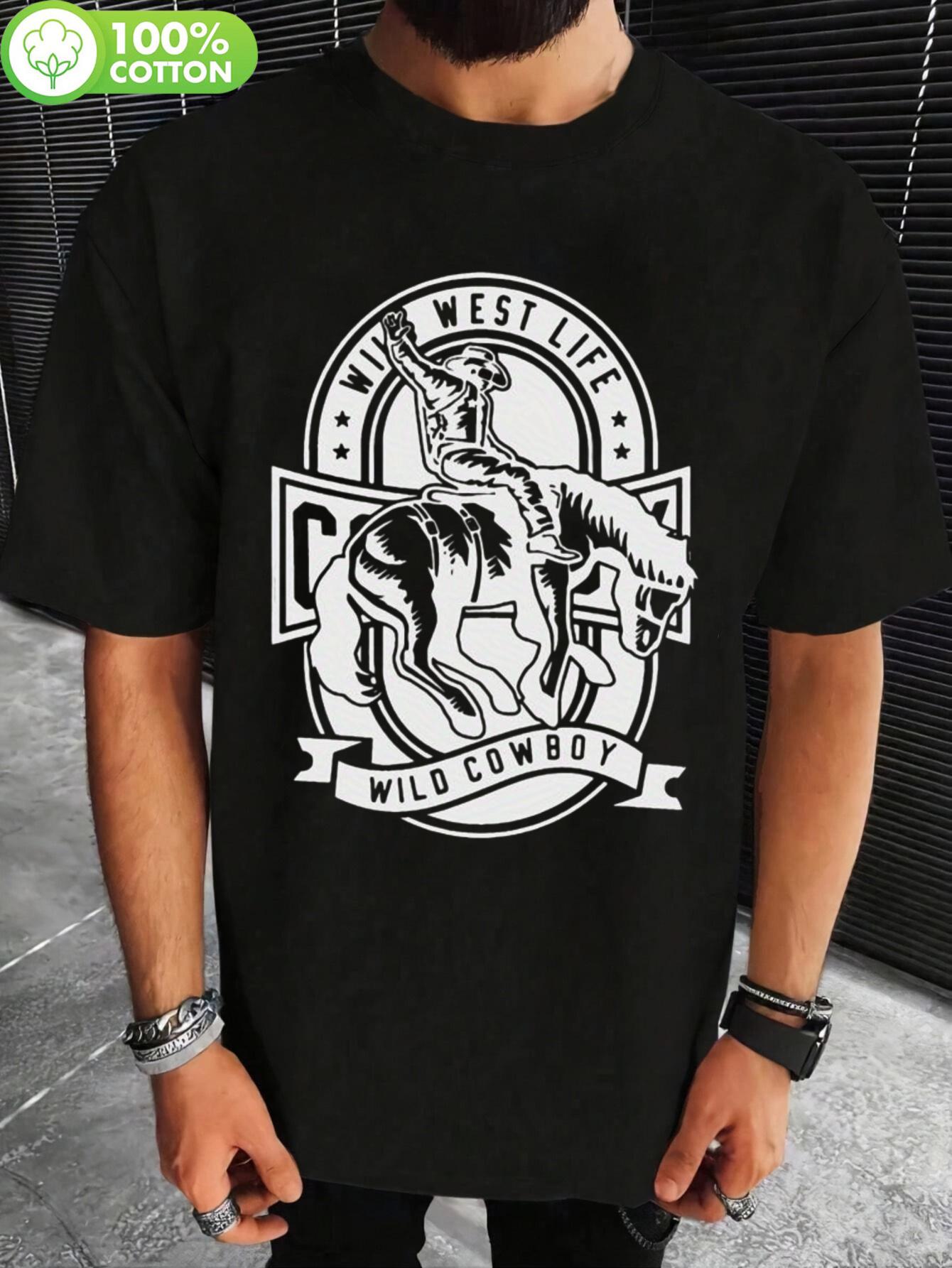 Wild West Graphic Tshirt - 100% Cotton Regular Fit Slight... S