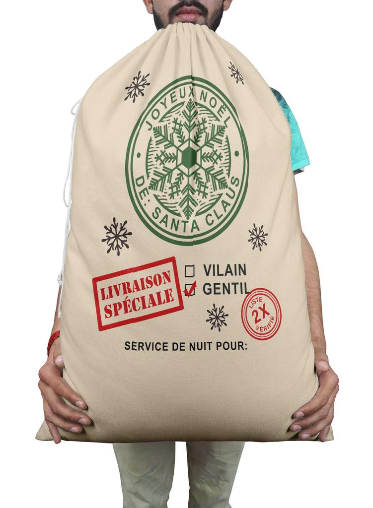 Printtoo Pack Of 2 Drawstring Special Delivery Extra Large Size Christmas Sack Re-Usable Xmas Present Storage 27x20 Inch