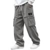 Men's Corduroy Pants with 4 Pockets and Waist, Casual Trousers
