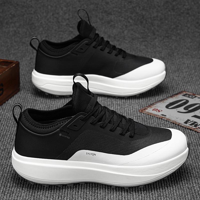 

Модная мужская обувь на платформе, спортивная и повседневная обувь, дышащая, с амортизацией для улицы, водонепроницаемая обувь для альпинизма, обувь для бега по бездорожью, высокая 45 чёрный