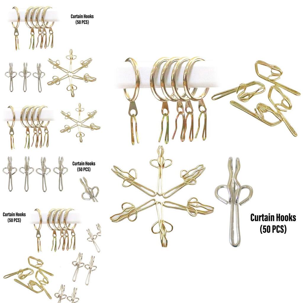 50-pack metallgardinkrokar Hållbara och mångsidiga gardintillbehör