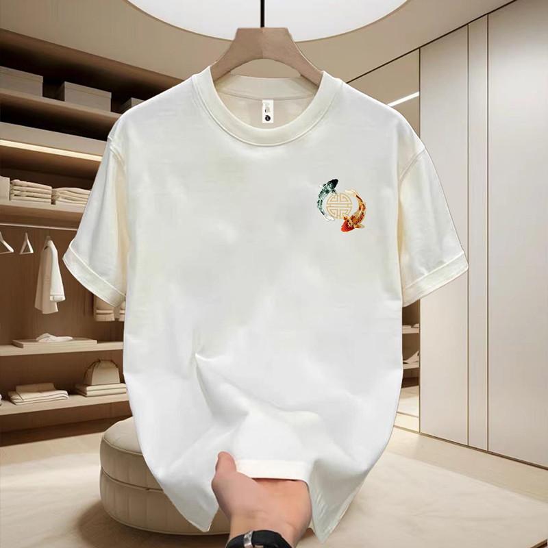 Short Sleeve Cotton Men'S Printed T-Shirt Trend Men'S And Women'S Versatile Crew Neck T-Shirt Men'S