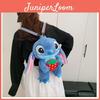 Stitch Plush Cartoon Backpack For Girls Soft Plush Material With Adjustable Straps For Casual Travel