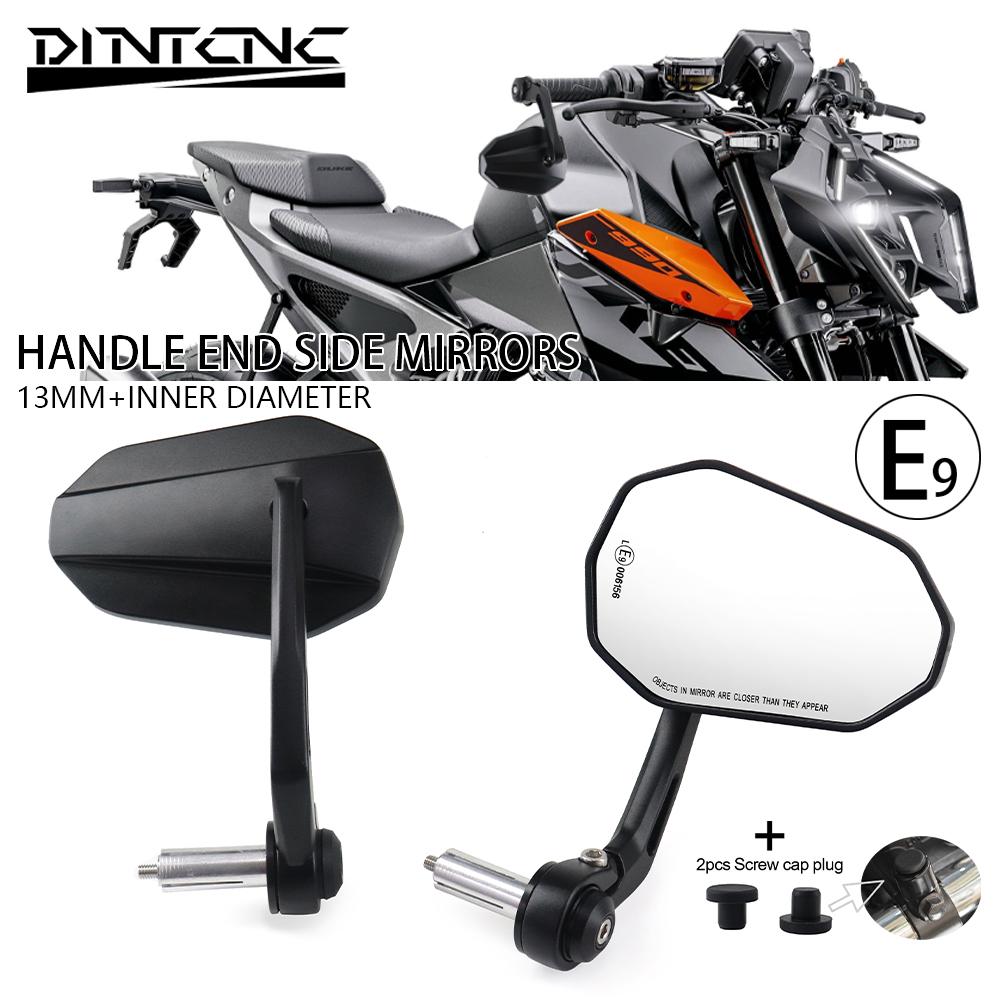 For DUKE 790 890 990 800NK 450NK 650NK Handle End Side Mirrors E9 Motorcycle Aluminum Handlebar Bar Large Rearview Accessories