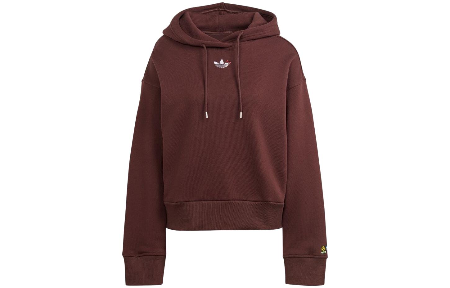 Adidas Originals Sweatshirts Women s Brown Hooded Moderate Regular IJ8275 S