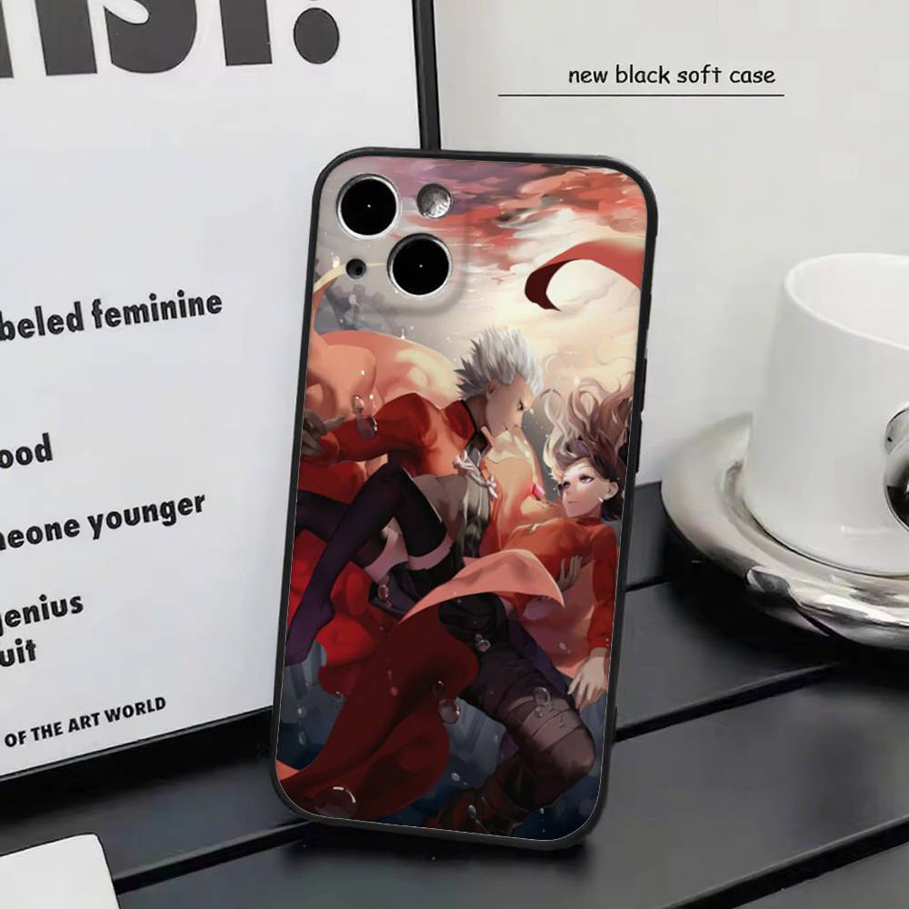 Fate Stay Night For IPhone 17 Air 16 15 14 13 12 11 Pro Black Soft Cover Phone Case