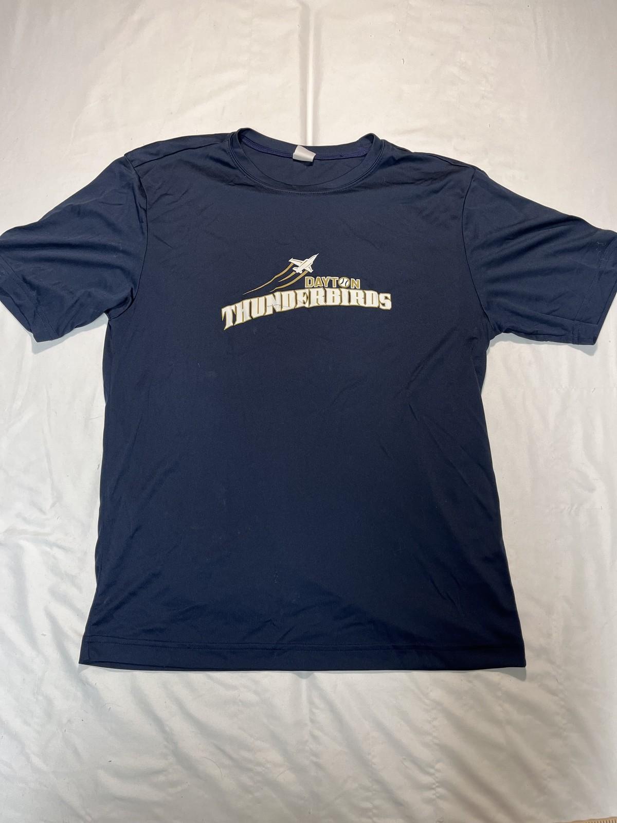 Dayton Thunderbirds Shirt Mens Small Navy Blue Baseball Sport-Tek Team Jersey 12 S