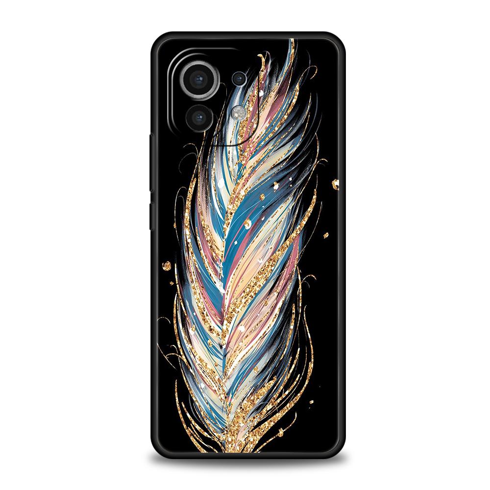Phone Case Cover for Xiaomi Mi 15 14 13 12 11 Ultra 14T 13T 12T 11T 10T Pro Lite Soft TPU Capas Fashion Gradient Feather Pattern