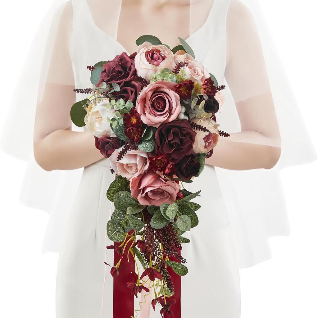 Simulation Water Drop Shaped Bridal Bouquet European Wedding Photo Props Wedding Fake Bouquet