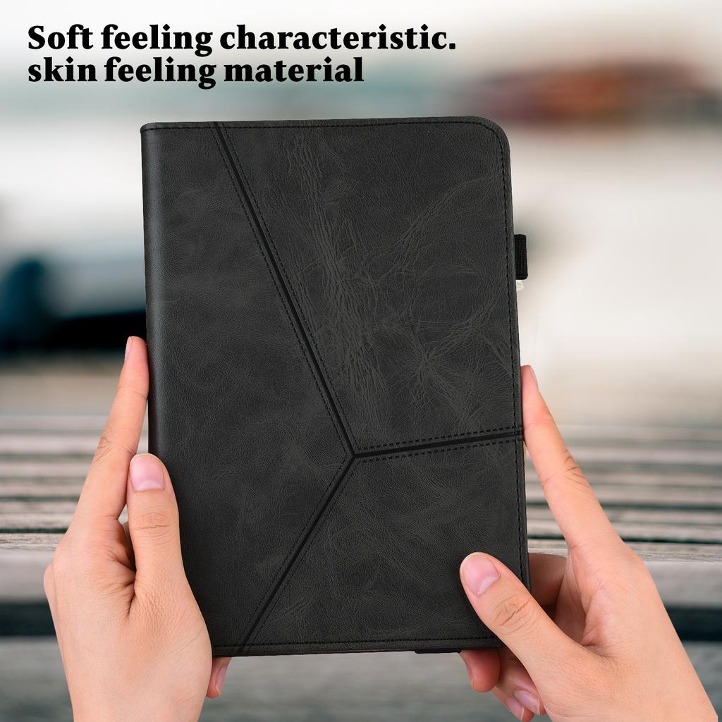 For OnePlus Pad 2/Pad Pro Case Line Imprinted PU Leather Card Holder Tablet Stand Cover