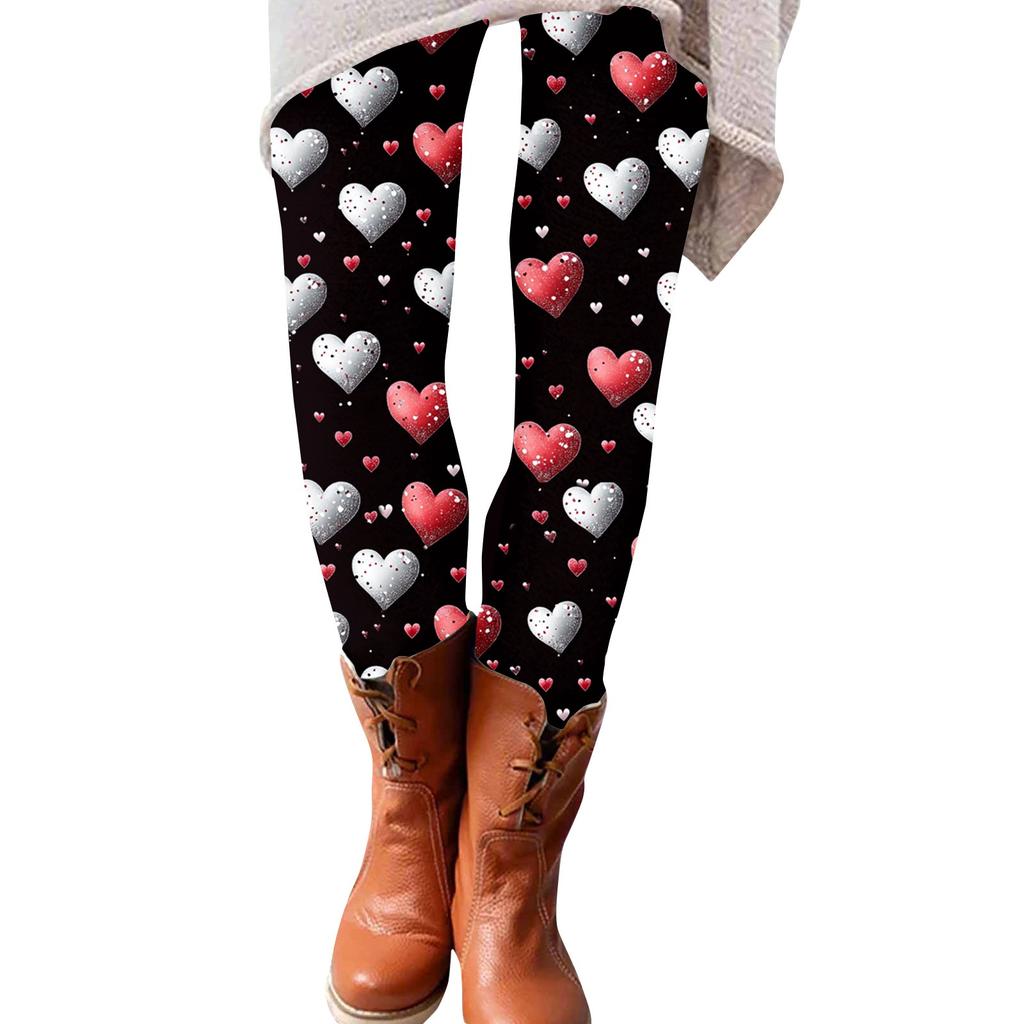 Damen-Druckhose, elastische Leggings aus weicher Baumwolle, lässiger Heimpyjama
