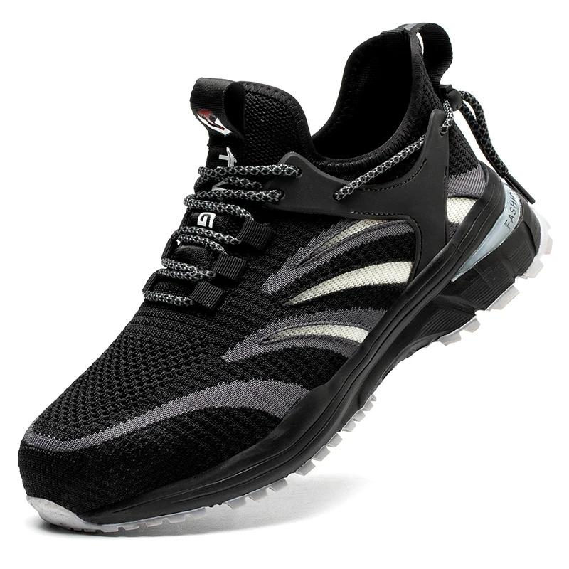 

Light Work Shoes Breathable Work Sneakers With Steel Toe Industrial Indestructible Shoes Men Anti-Puncture Anti-Slip Work Boots 36