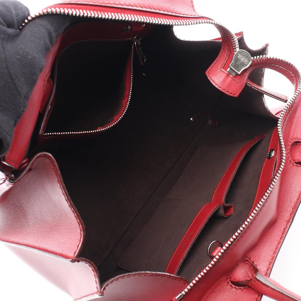 Used TOD'S Sera 2WAY Handbag leather Red Used Women