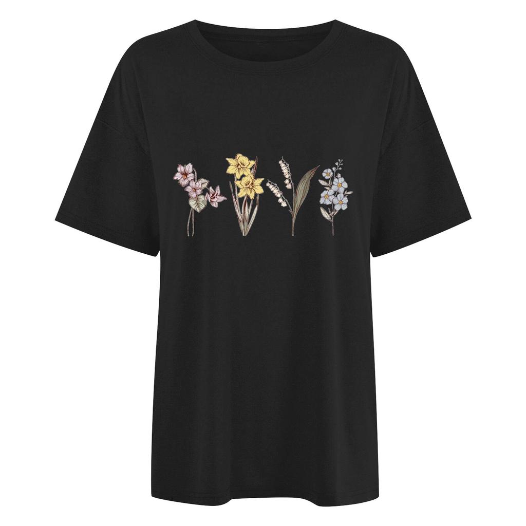 Women's Floral Trend Printed Fashion Cotton T-shirt