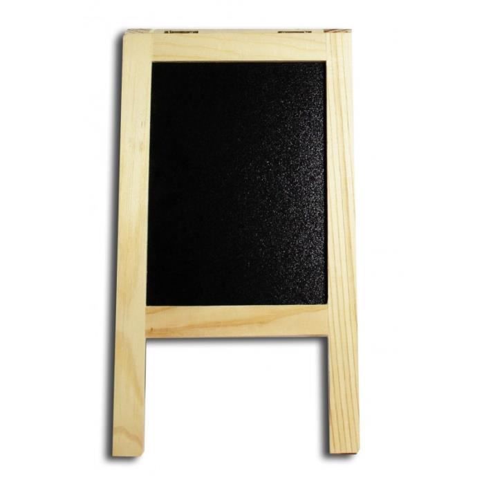 Petite ardoise noire - Deux faces - A poser - Bois - A décorer - 21 x 12 cm